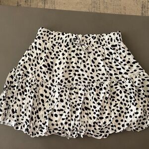 Black and White Spotted Mini Skirt